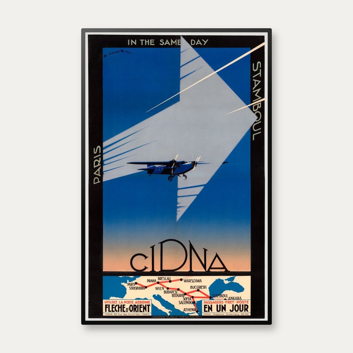 CIDNA Fleche d'Orient 1931 - Rejseplakat - 45×70 cm – billede 1