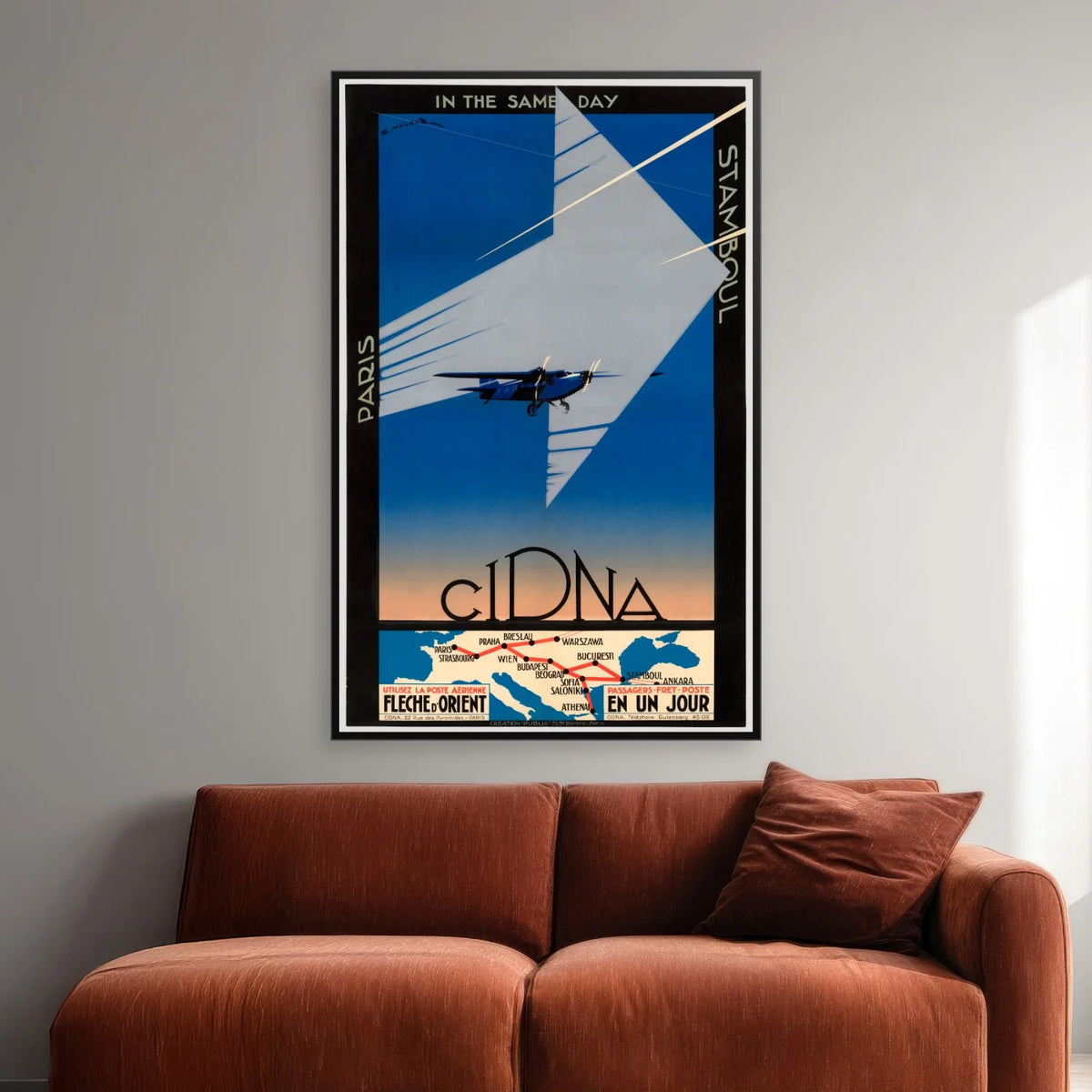 CIDNA Fleche d'Orient 1931 - Rejseplakat - 45×70 cm – billede 2