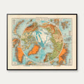 Kort over Arktis 1930 - Polarkort - 75×60 cm – billede 1