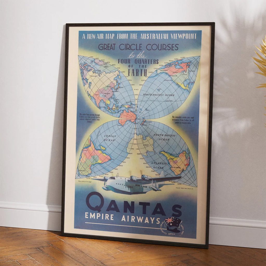 Qantas Air Map 1938 - Luftfartskort – billede 2