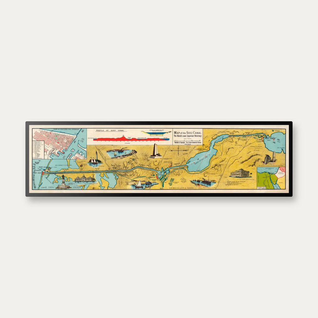 Suez Canal Notes 1928 - Informationskort - 85×24 cm – billede 1