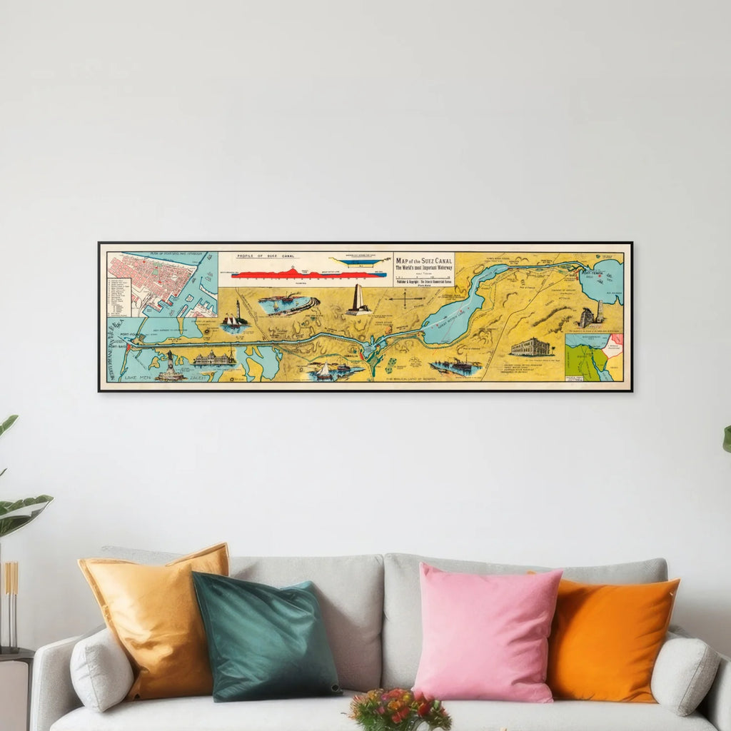 Suez Canal Notes 1928 - Informationskort - 85×24 cm – billede 3