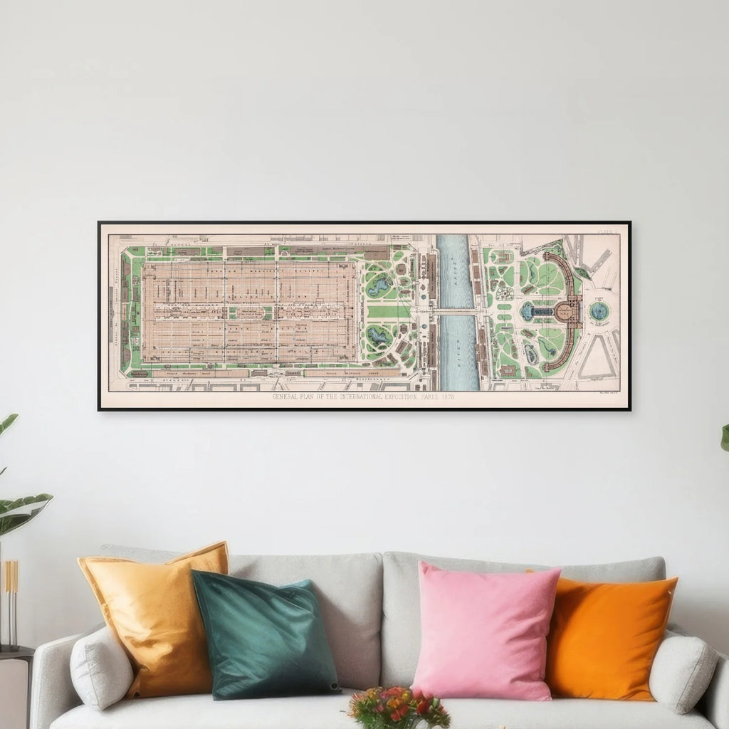 Paris Exposition Plan 1878 - Verdensudstilling - 70×25 cm – billede 3