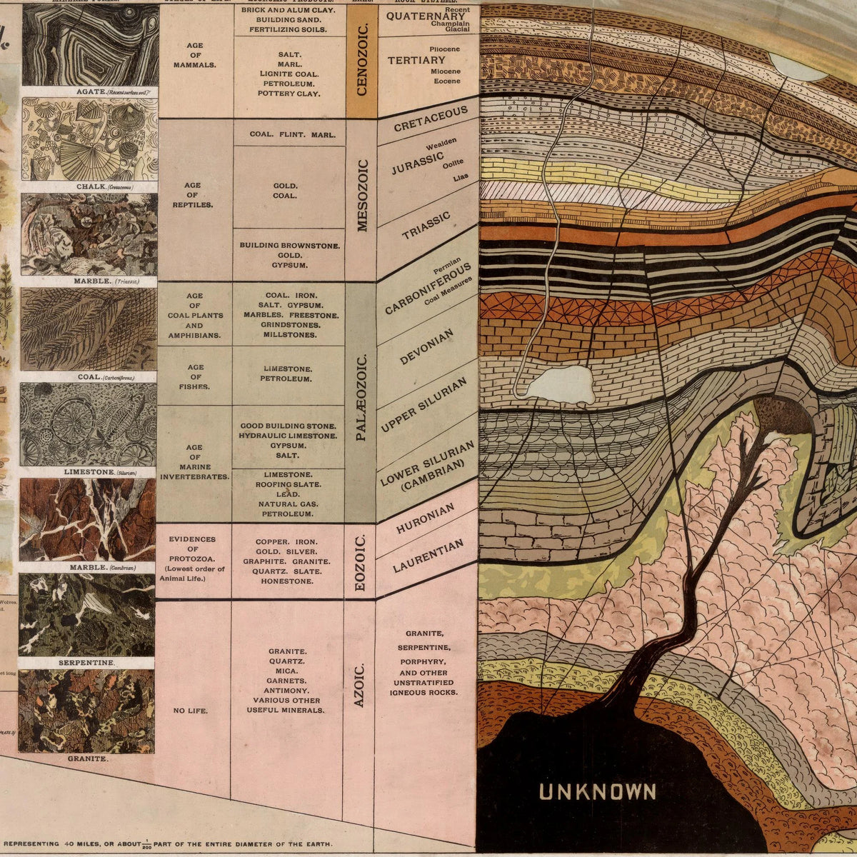Pre-Adamite Earth 1887 - Geologisk planche – billede 4