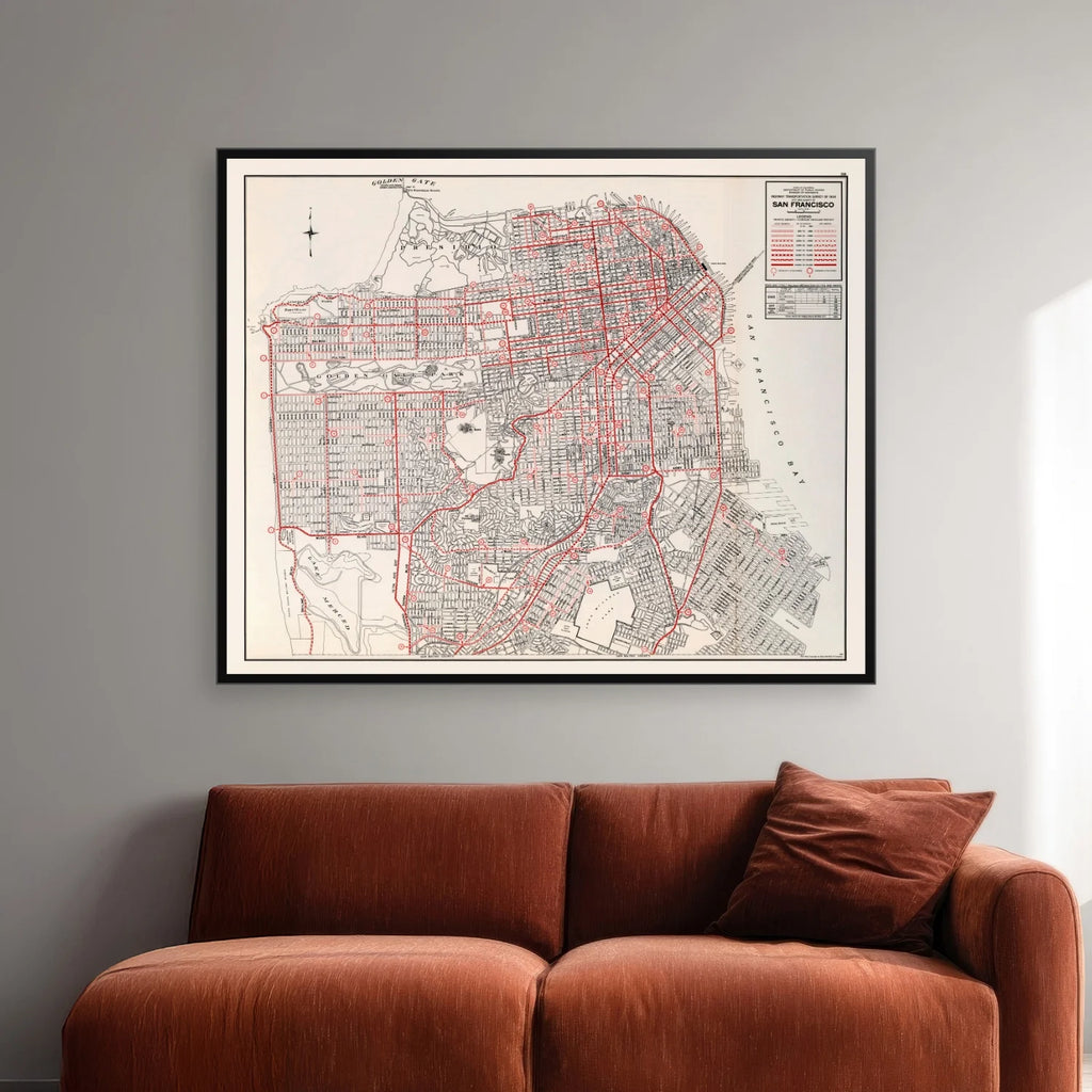 San Francisco County 1935 - Bykort - 75×61 cm – billede 2