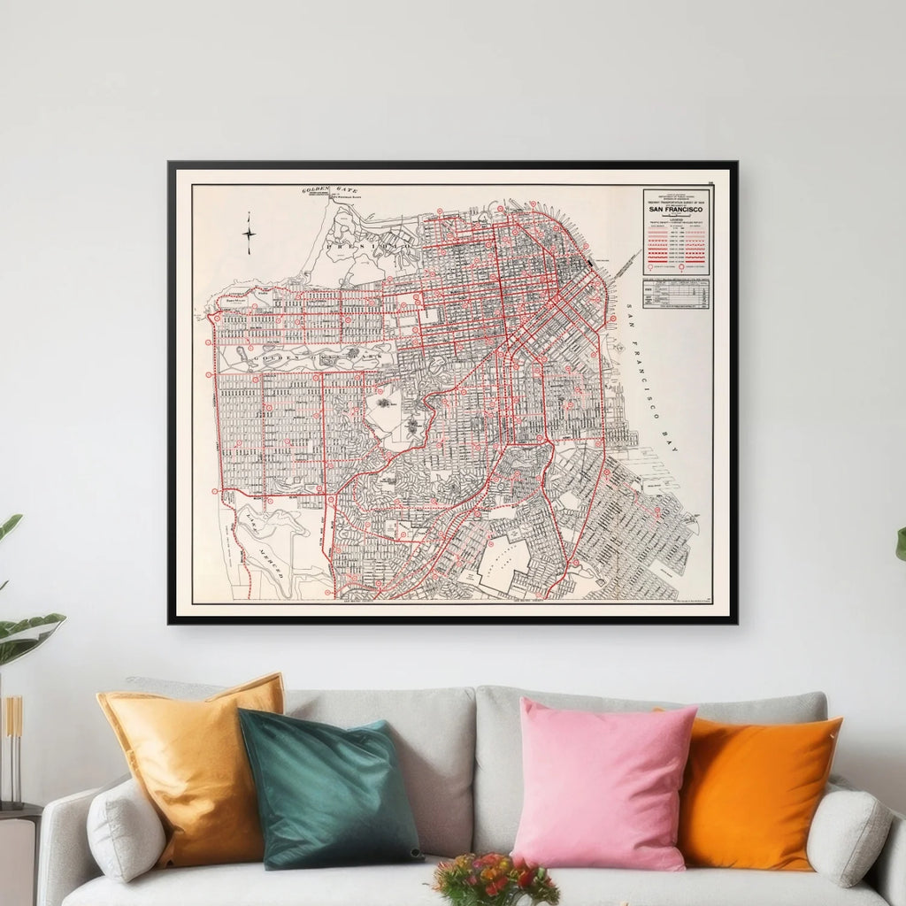 San Francisco County 1935 - Bykort - 75×61 cm – billede 3