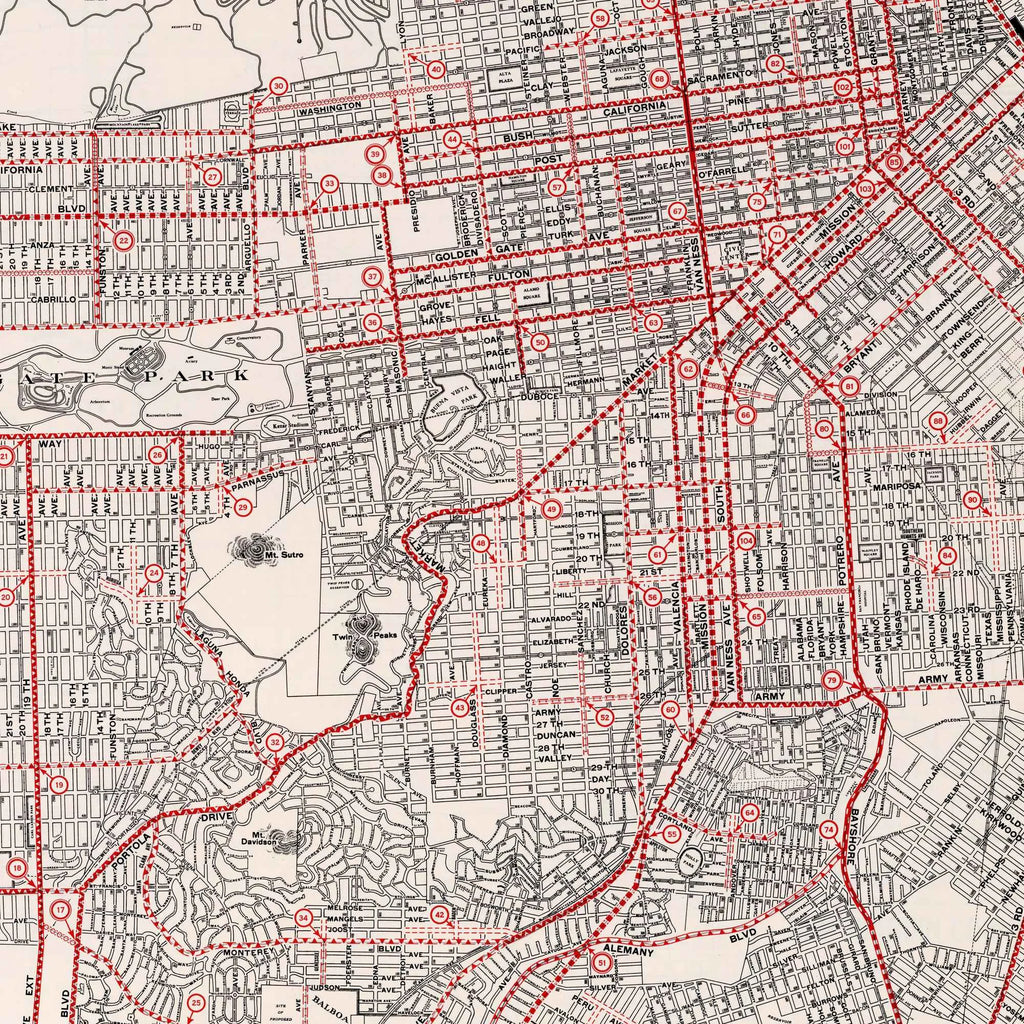 San Francisco County 1935 - Bykort - 75×61 cm – billede 4