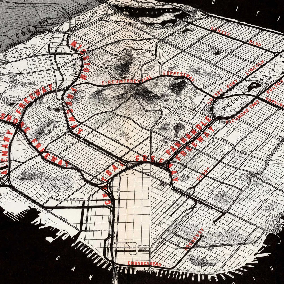 San Francisco Trafficways 1948 - Byplanlægning – billede 4