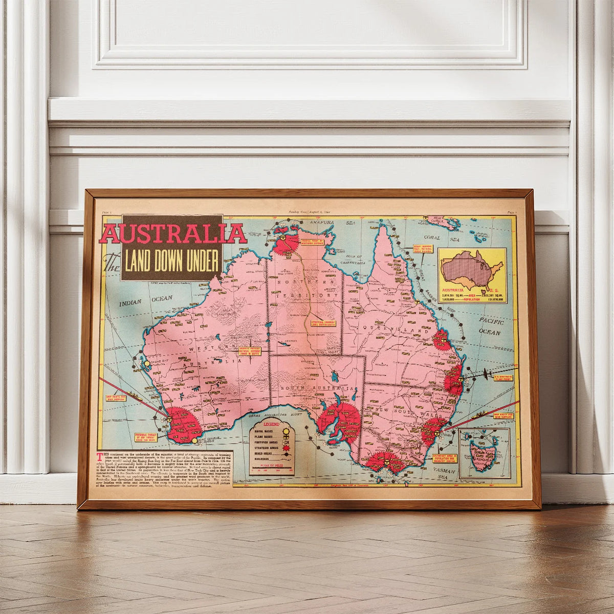 Australia Land Down Under 1942 - Militærkort – billede 2
