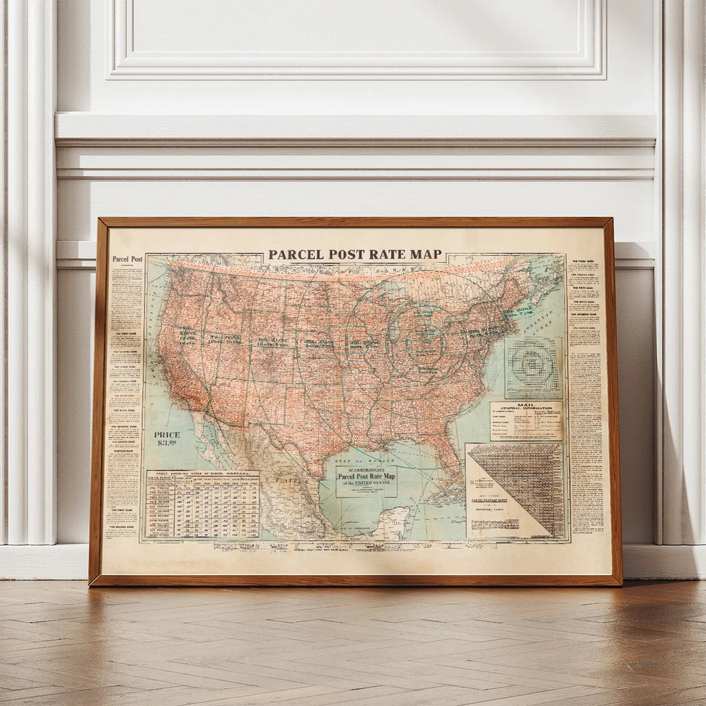 Parcel Post Rate Map 1912 - Postkort – billede 2