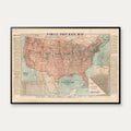 Parcel Post Rate Map 1912 - Postkort – billede 1