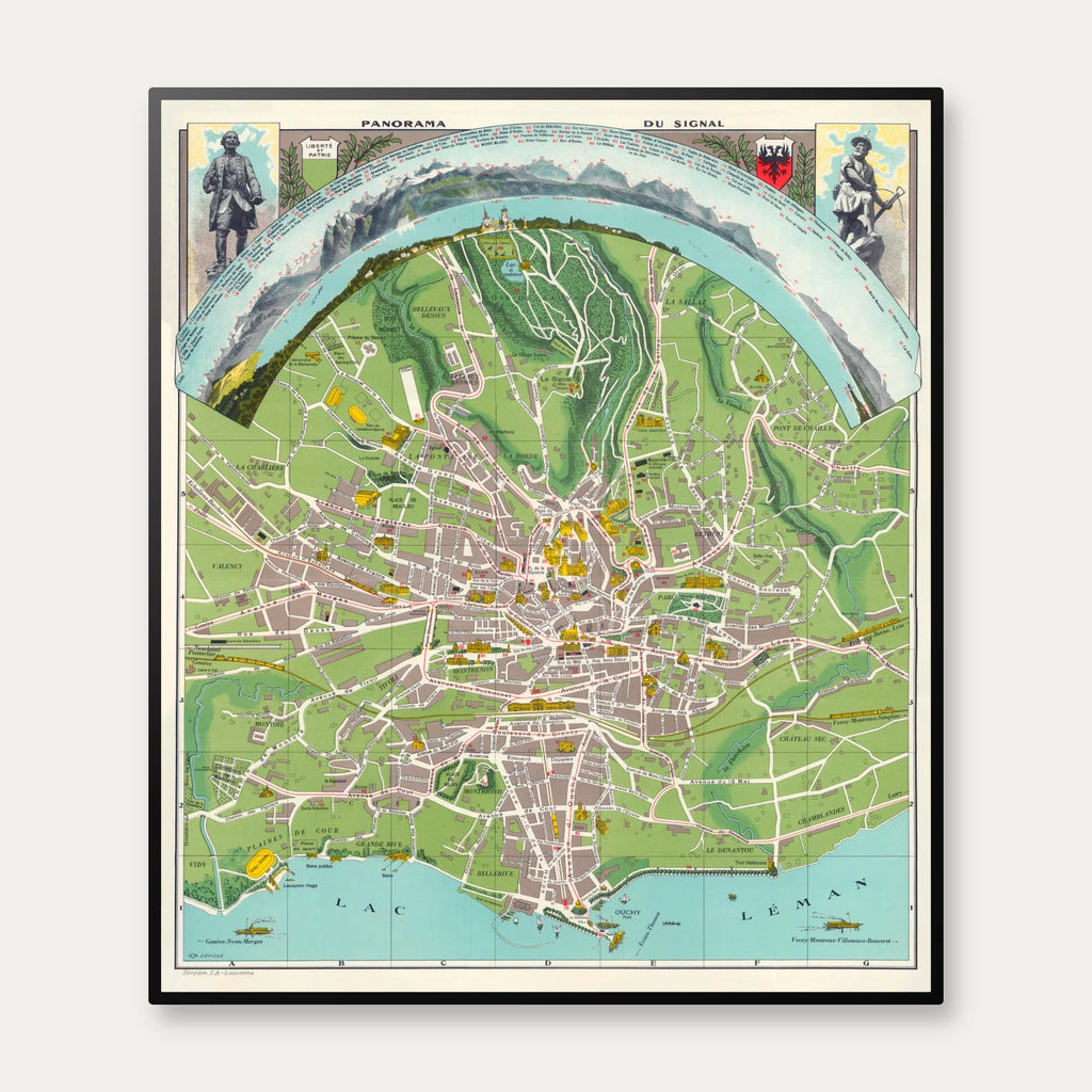 Panorama du Signal 1926 - Pictorial map - 65×75 cm – billede 1