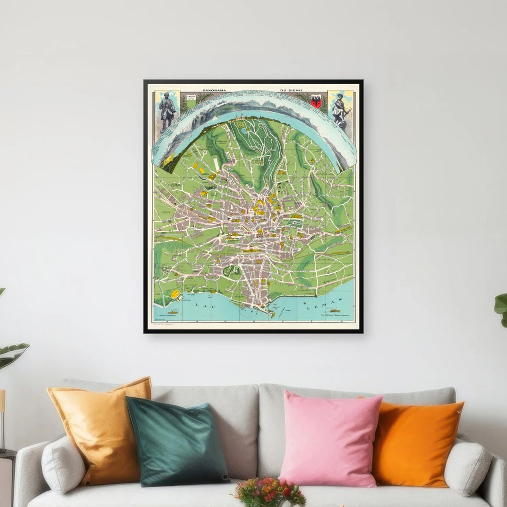 Panorama du Signal 1926 - Pictorial map - 65×75 cm – billede 3