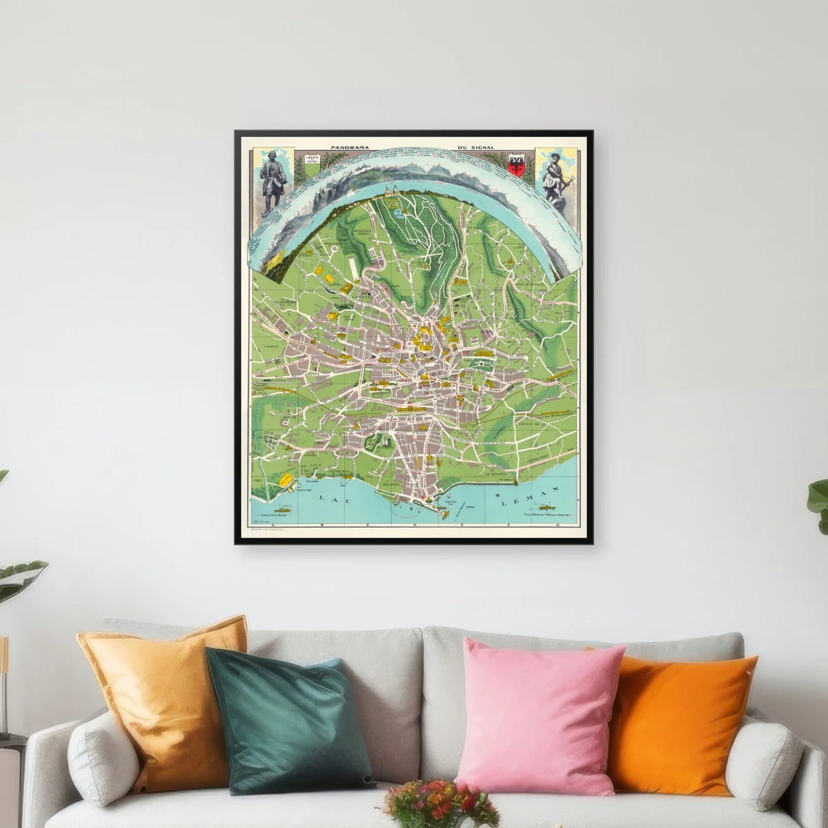 Panorama du Signal 1926 - Pictorial map - 65×75 cm – billede 3