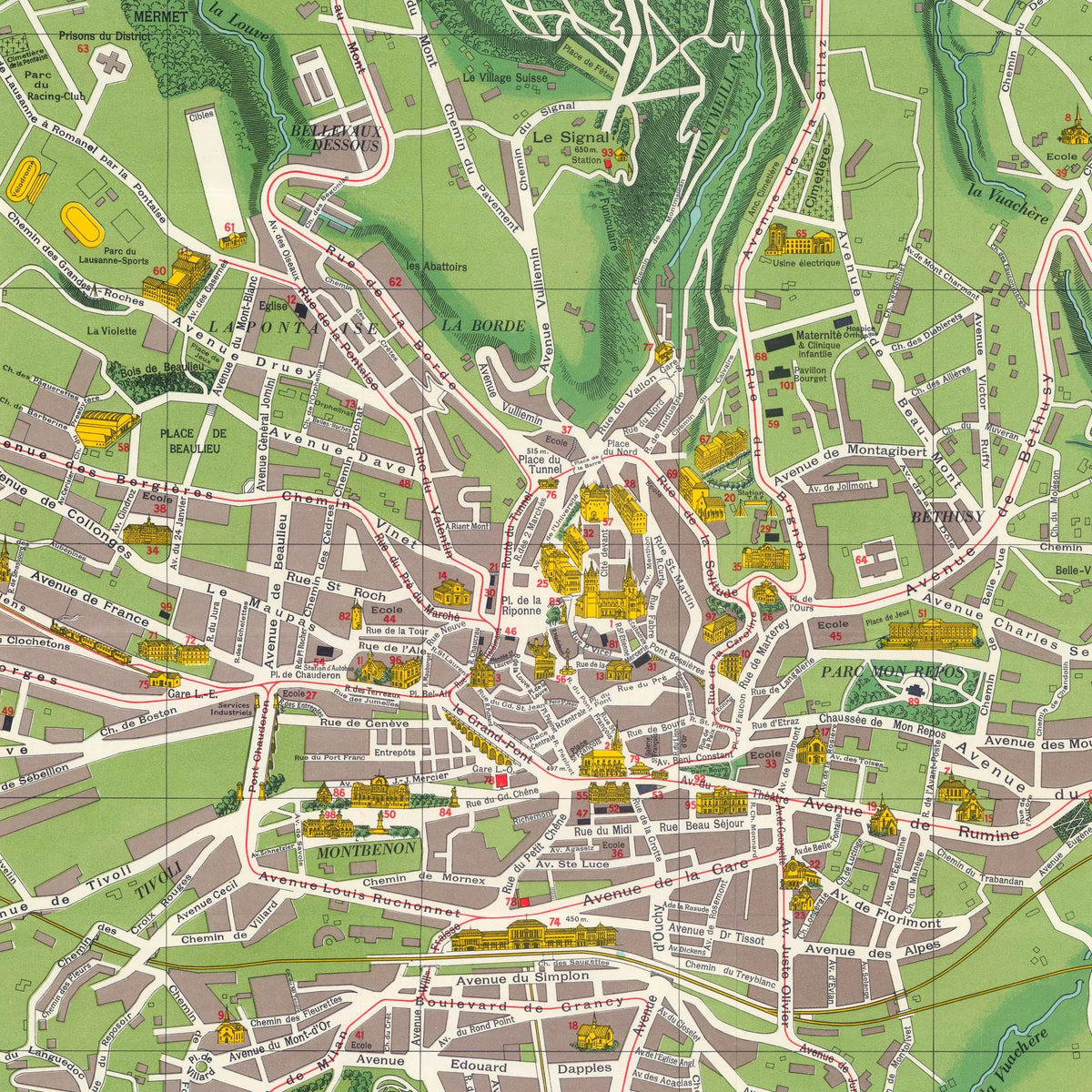 Panorama du Signal 1926 - Pictorial map - 65×75 cm – billede 4
