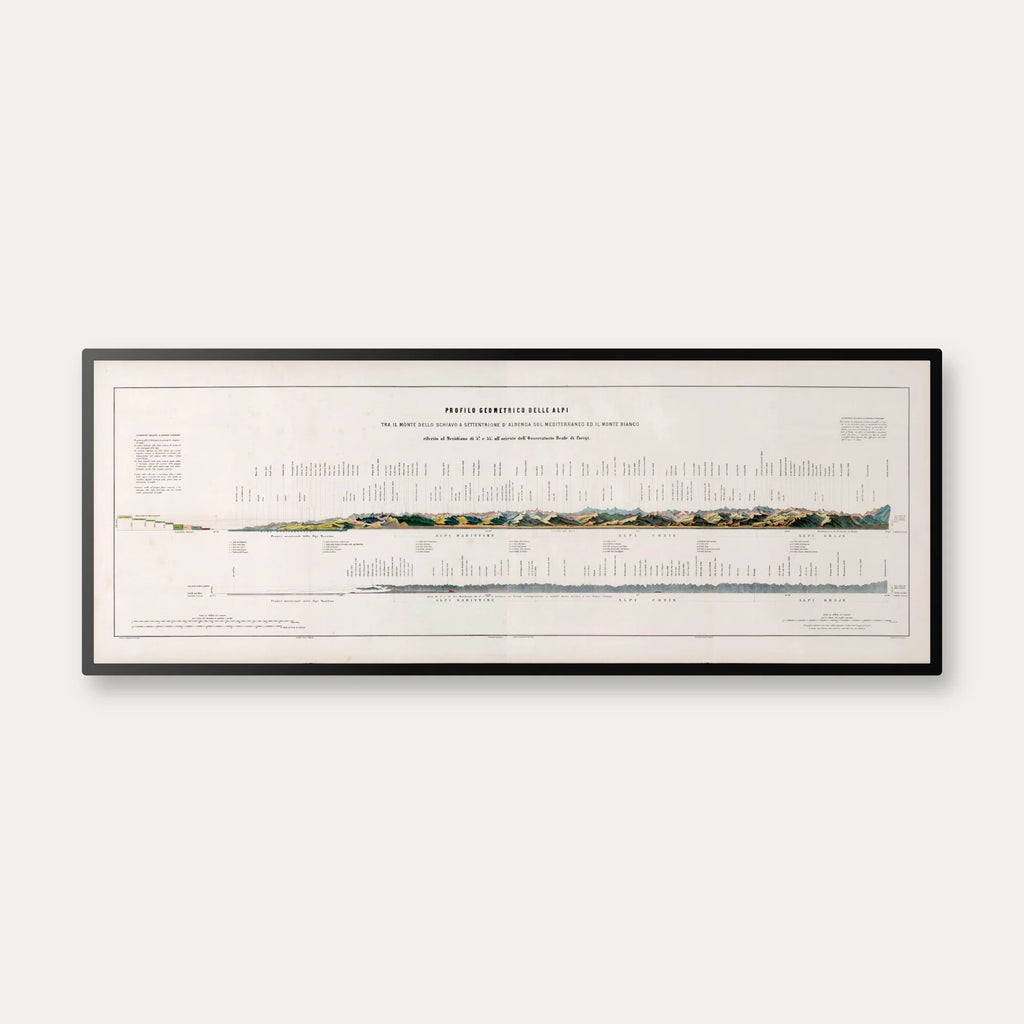 Alpine Profile 1895 - Bjergkort - 100×38 cm – billede 1