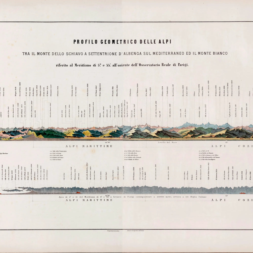 Alpine Profile 1895 - Bjergkort - 100×38 cm – billede 4