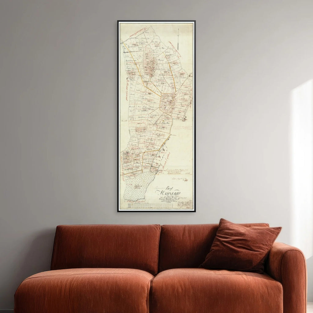 Havndrup By 1850 - Matrikelkort - 41×100 cm – billede 2