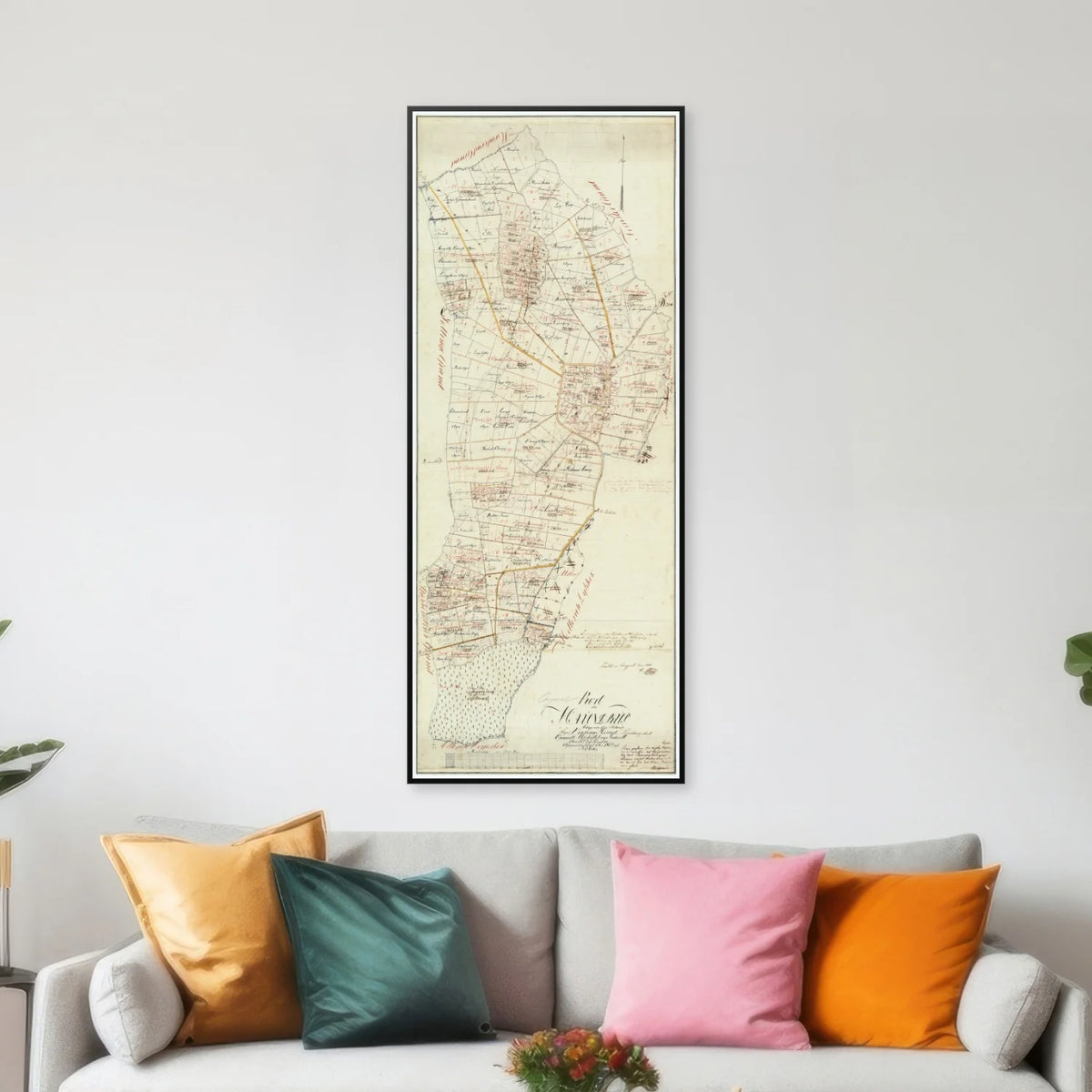 Havndrup By 1850 - Matrikelkort - 41×100 cm – billede 3