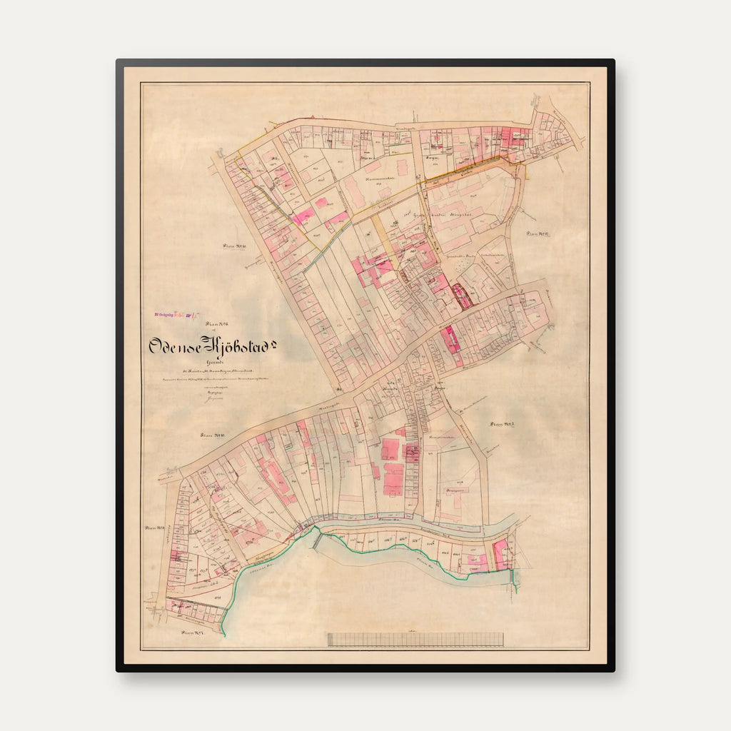 Odense Bygrunde 1915 - Matrikelkort - 57×70 cm – billede 1