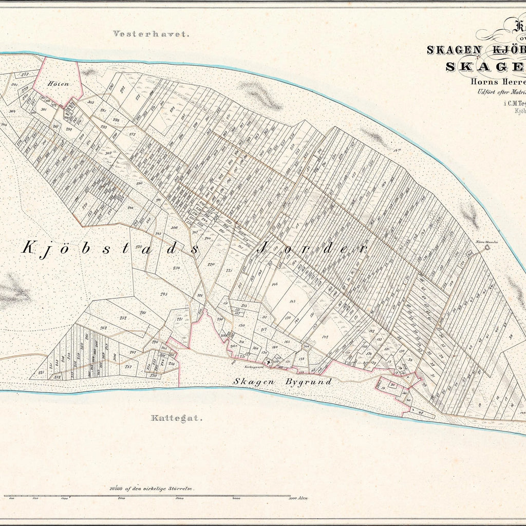 Skagen Landsogn 1912 - Sognekort - 80×42 cm – billede 4