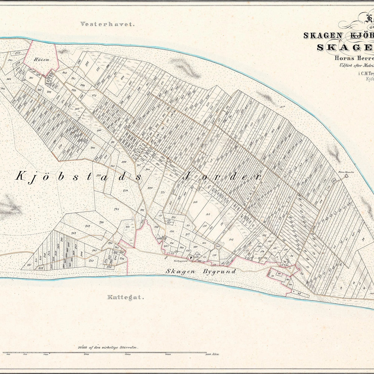 Skagen Landsogn 1912 - Sognekort - 80×42 cm – billede 4