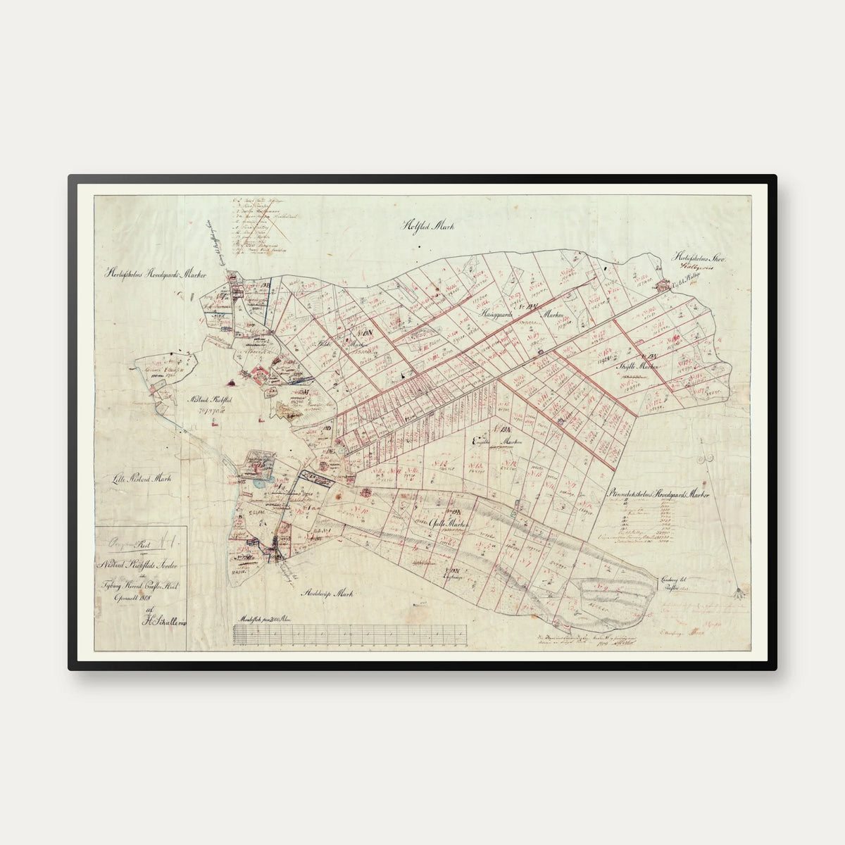 Næstved Markjorder 1859 - Matrikelkort – billede 1