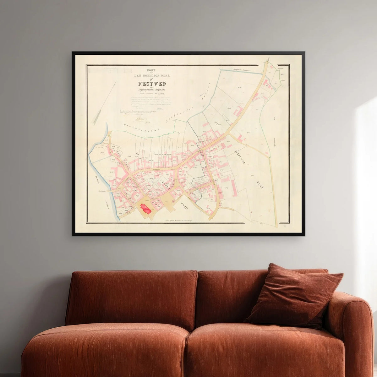 Næstved Bygrunde 1869 - Matrikelkort - 50×40 cm – billede 2