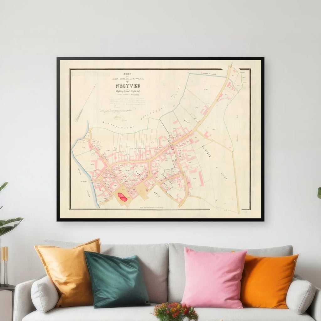 Næstved Bygrunde 1869 - Matrikelkort - 50×40 cm – billede 3