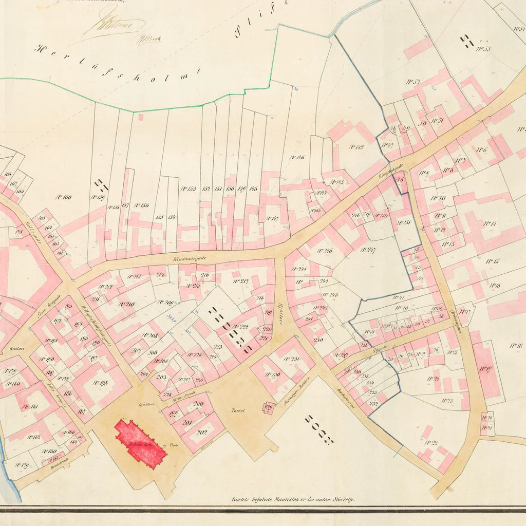 Næstved Bygrunde 1869 - Matrikelkort - 50×40 cm – billede 4