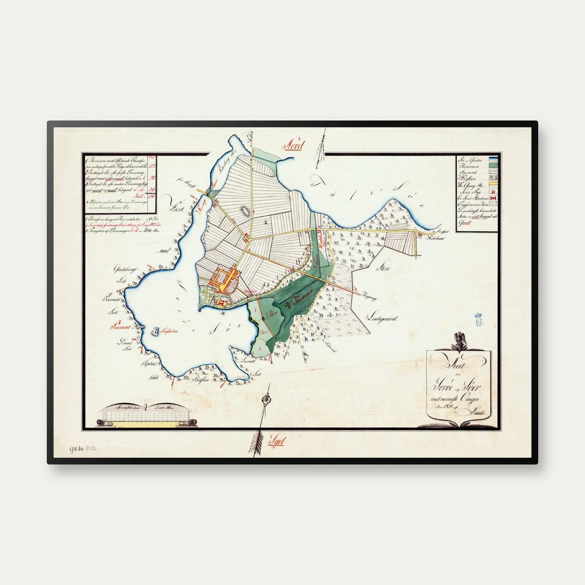 Sorø og Søer 1838 - Landskabskort – billede 1