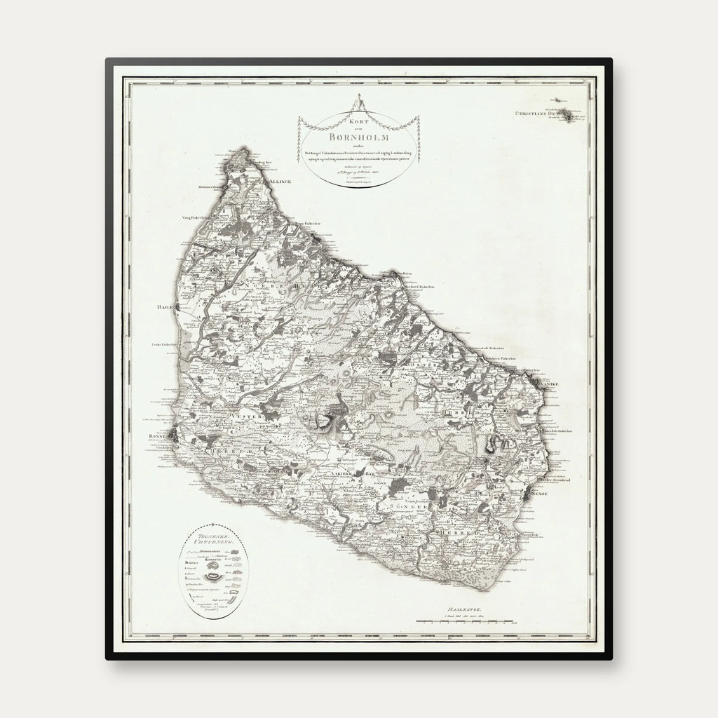 Bornholm 1807 - Kobberstik - 75×89 cm – billede 1