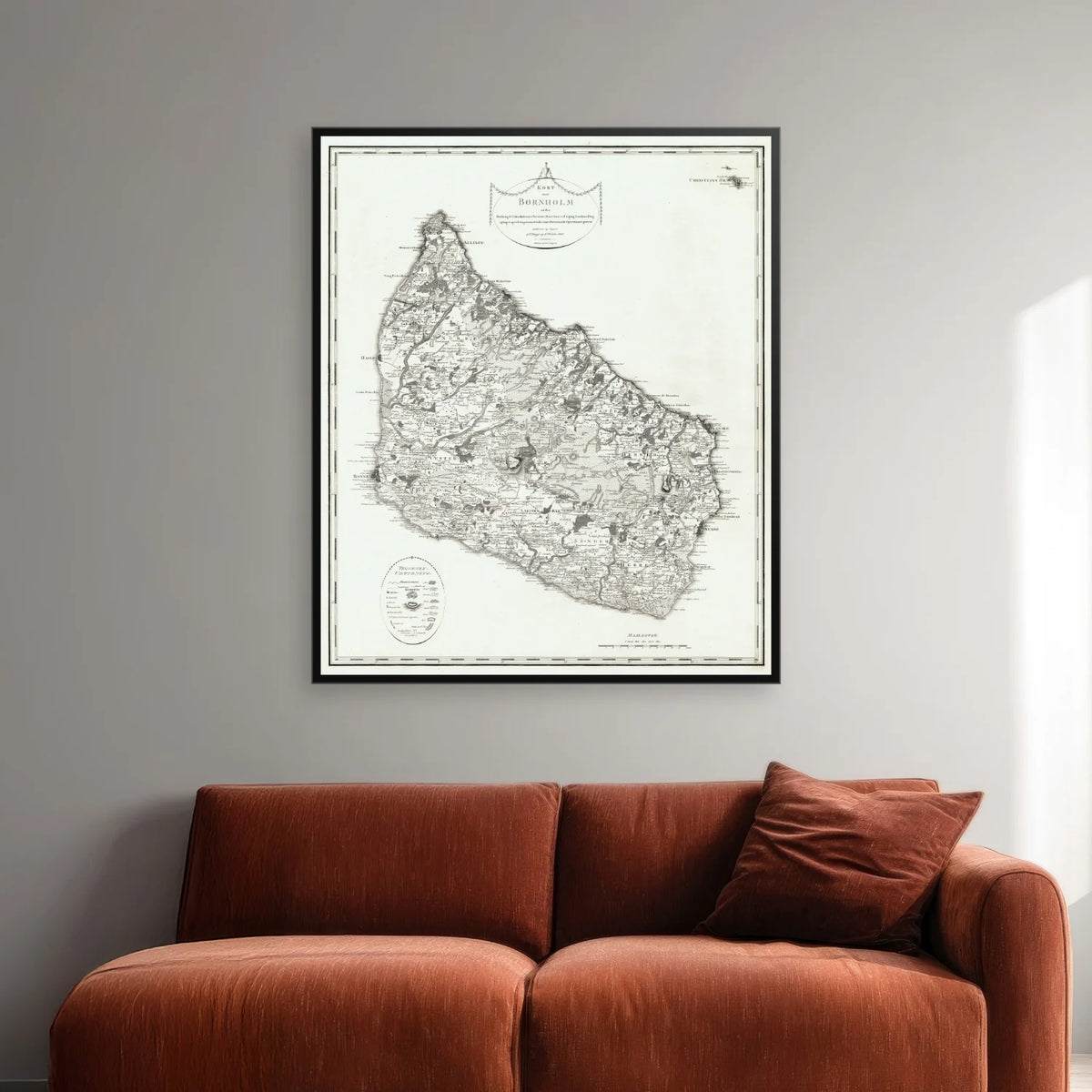 Bornholm 1807 - Kobberstik - 75×89 cm – billede 2