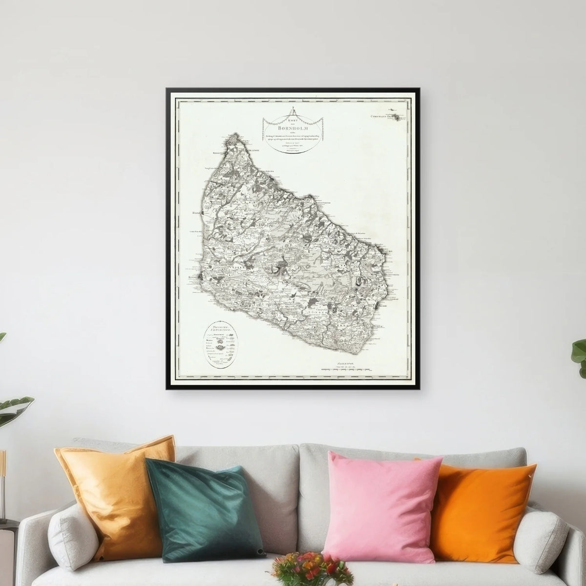 Bornholm 1807 - Kobberstik - 75×89 cm – billede 3