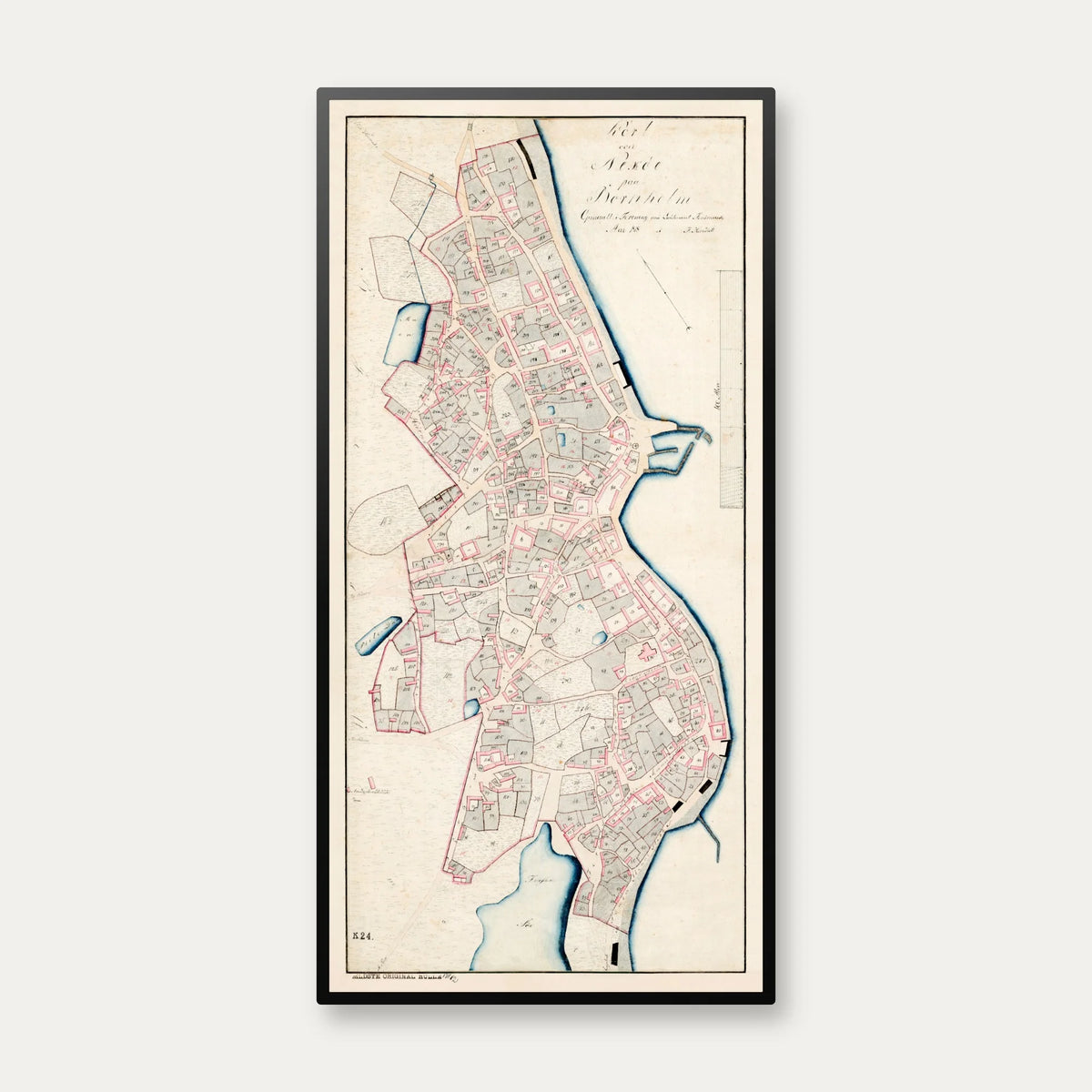 Nexø Købstad 1868 - Bykort - 40×80 cm – billede 1