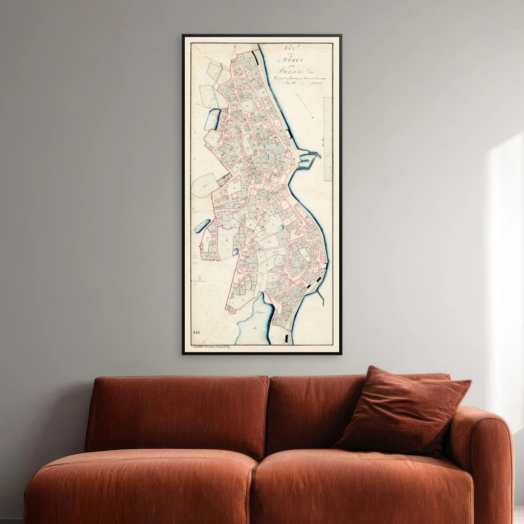 Nexø Købstad 1868 - Bykort - 40×80 cm – billede 2