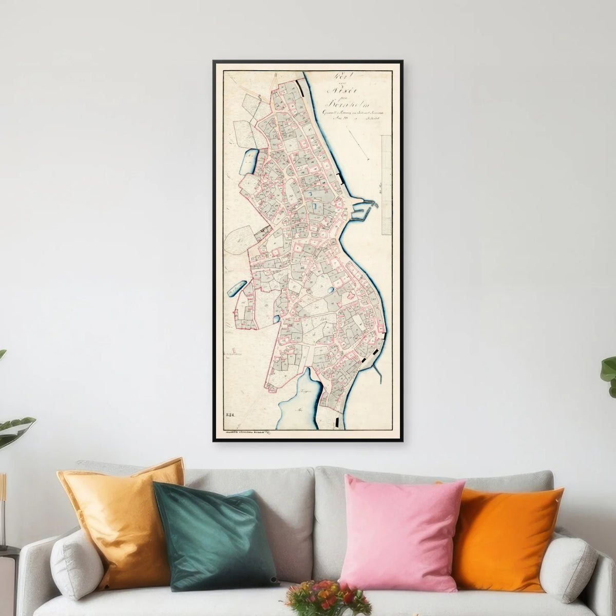 Nexø Købstad 1868 - Bykort - 40×80 cm – billede 3