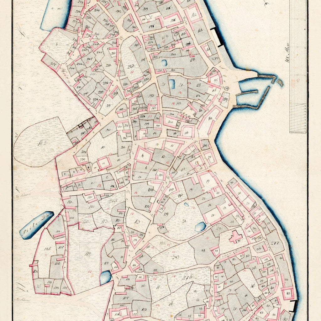 Nexø Købstad 1868 - Bykort - 40×80 cm – billede 4