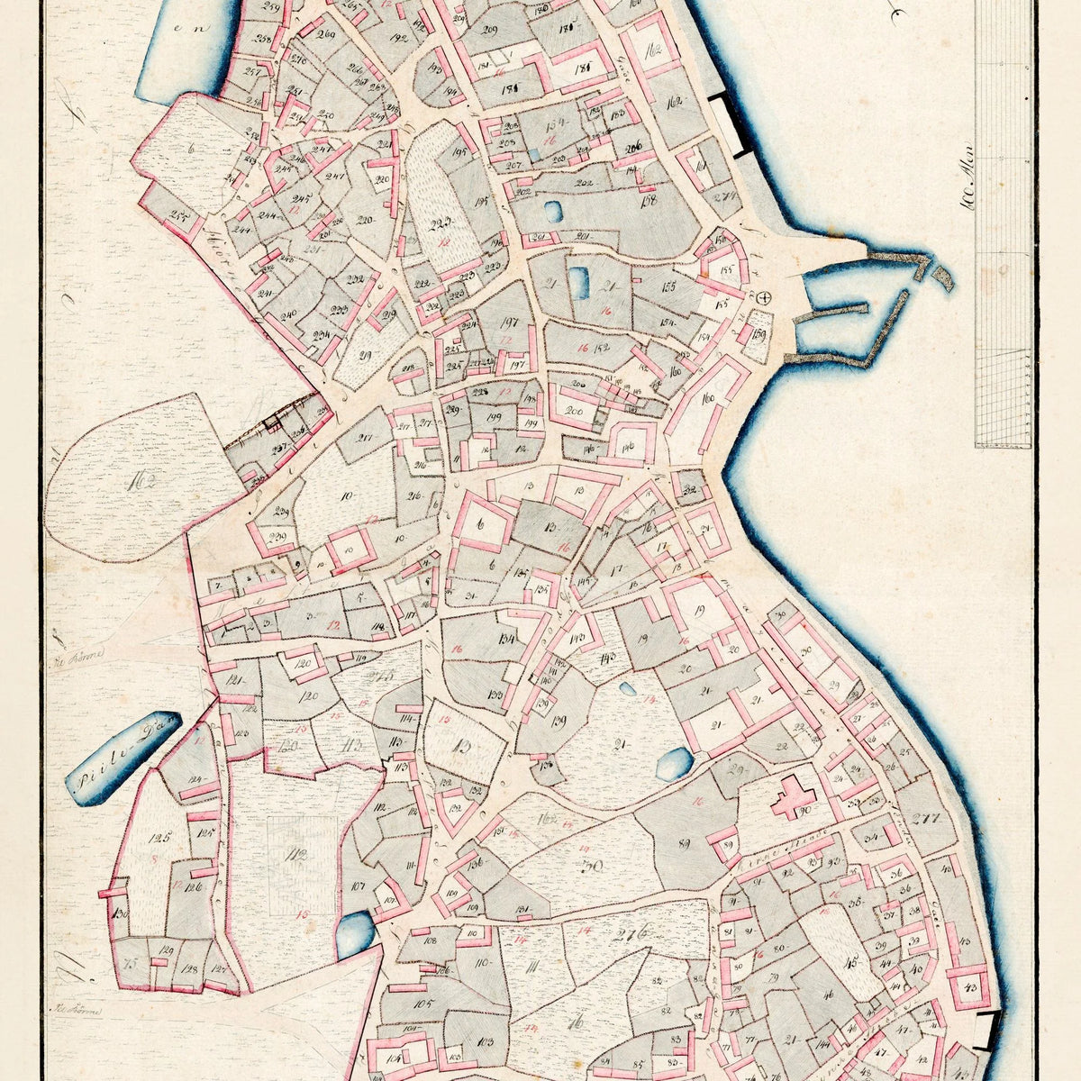 Nexø Købstad 1868 - Bykort - 40×80 cm – billede 4