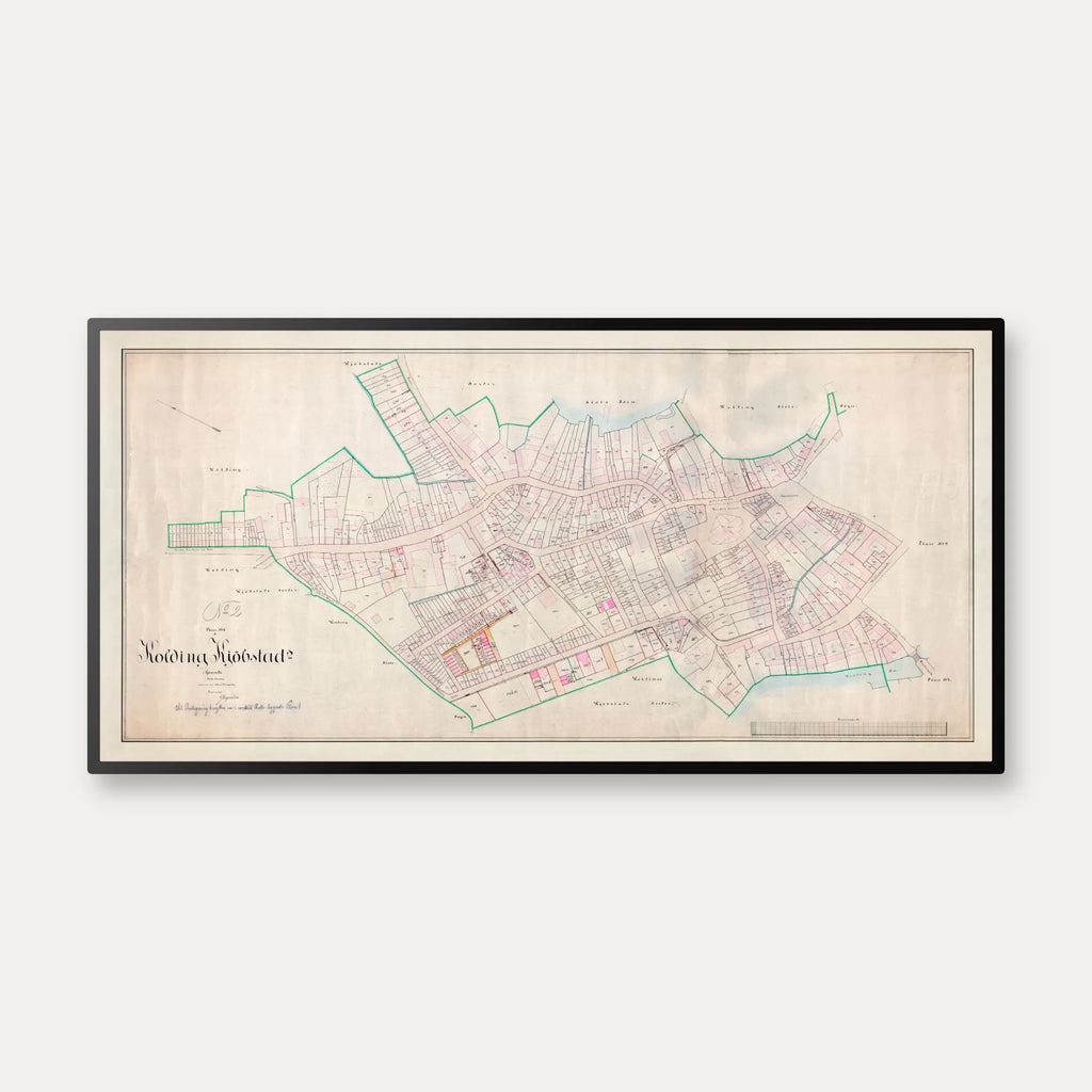 Kolding Bygrunde 1886 - Matrikelkort - 80×40 cm – billede 1