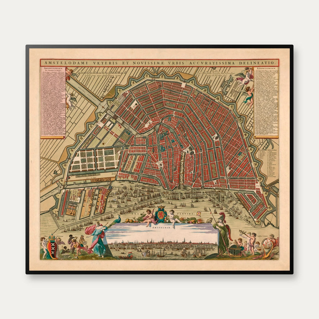 Amsterdam Bykort 1664 - Fugleperspektiv - 70×60 cm – billede 1