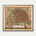 Amsterdam Bykort 1664 - Fugleperspektiv - 70×60 cm – billede 1