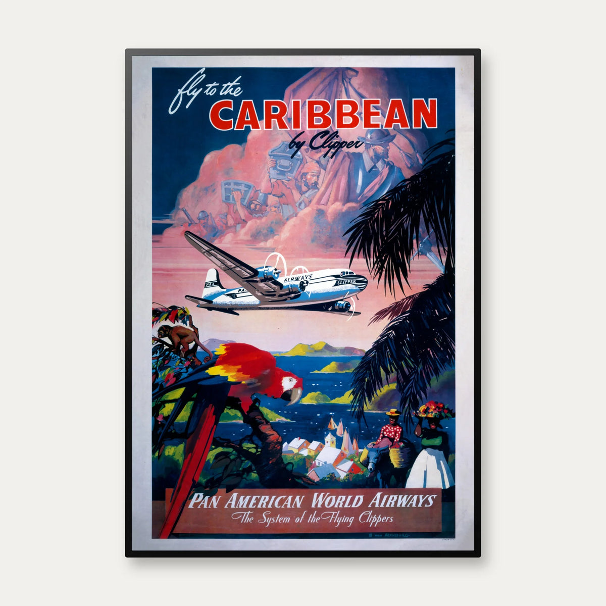 Fly to the Caribbean 1935 - Rejseplakat – billede 1