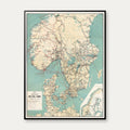 Nordiske Jernbaner 1897 - Jernbanekort - 60×80 cm – billede 1