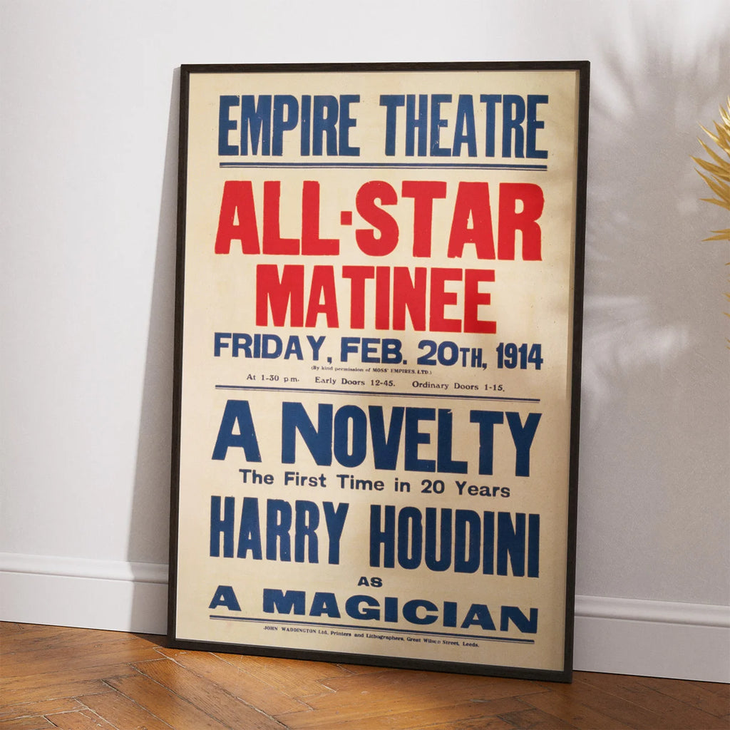 Harry Houdini 1914 - Teaterplakat – billede 2