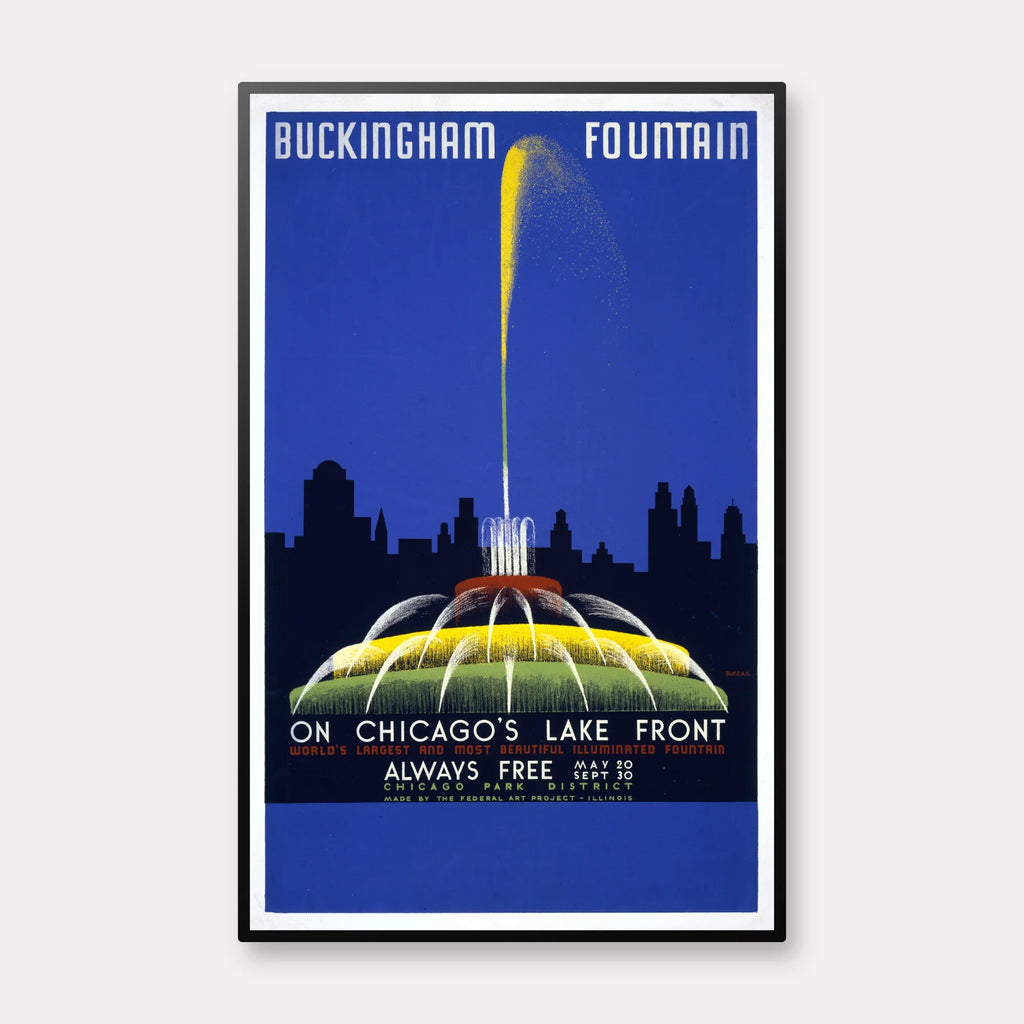 Buckingham Fountain 1939 - WPA-plakat - 50×78 cm – billede 1