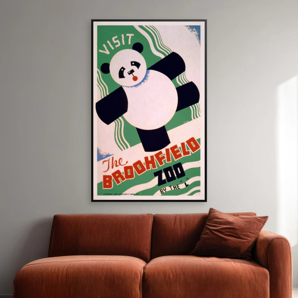 Visit Brookfield Zoo 1938 - Rejseplakat - 50×80 cm – billede 2