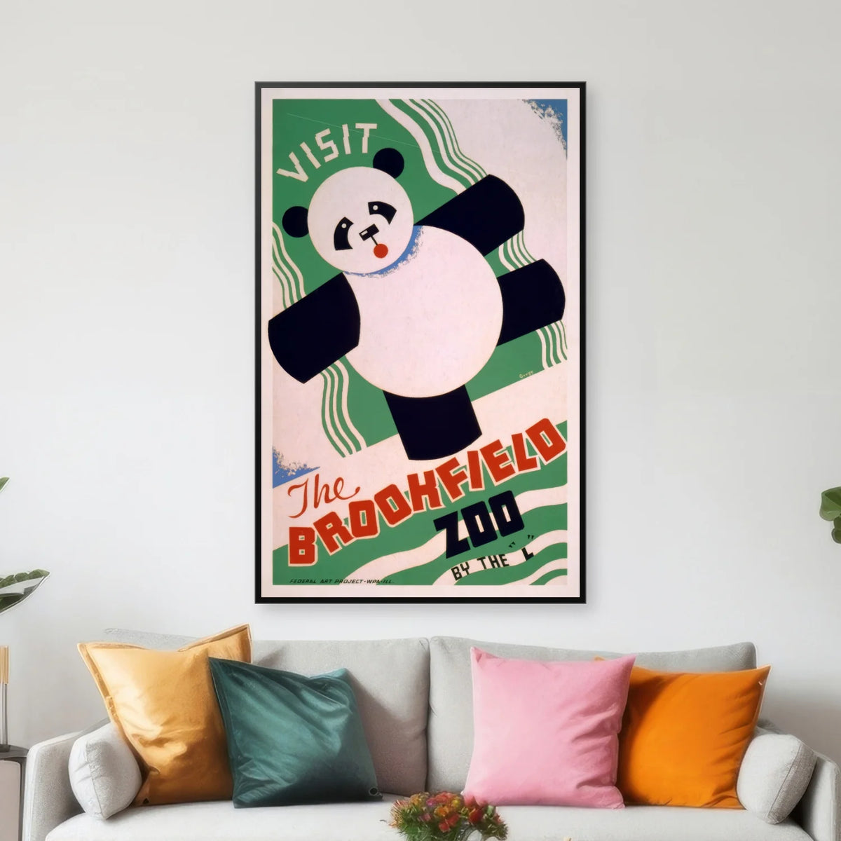 Visit Brookfield Zoo 1938 - Rejseplakat - 50×80 cm – billede 3