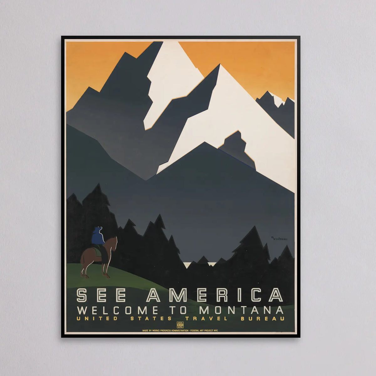 See America Montana 1936 - Rejseplakat - 63×80 cm