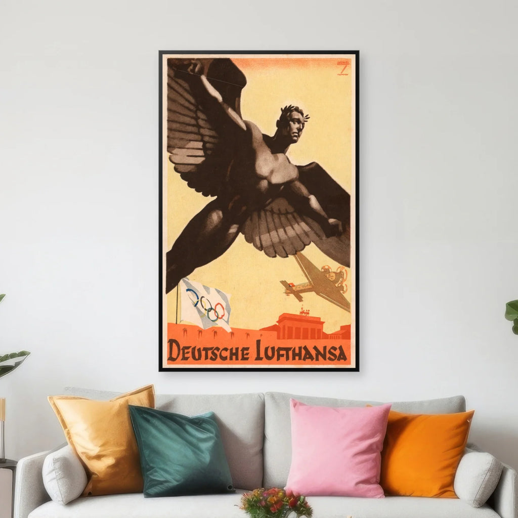 Deutsche Lufthansa 1936 - Reklameplakat - 43×70 cm – billede 3
